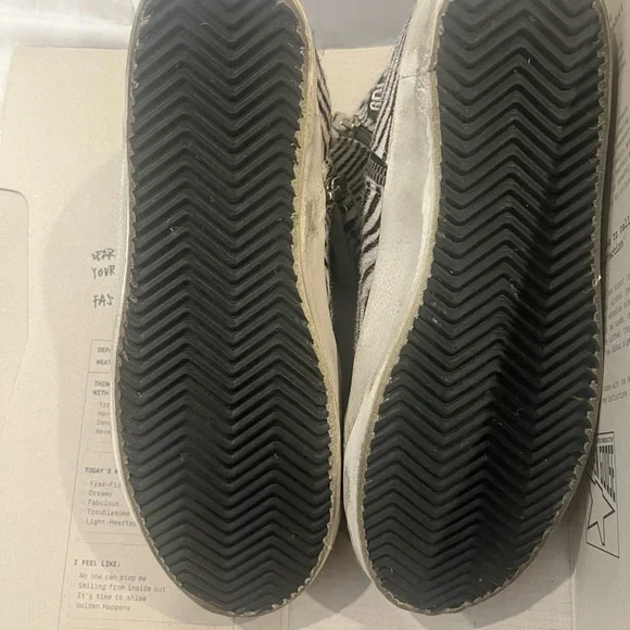 Golden Goose Zebra Print Sneakers with Gray Laces - Picture 5 of 12